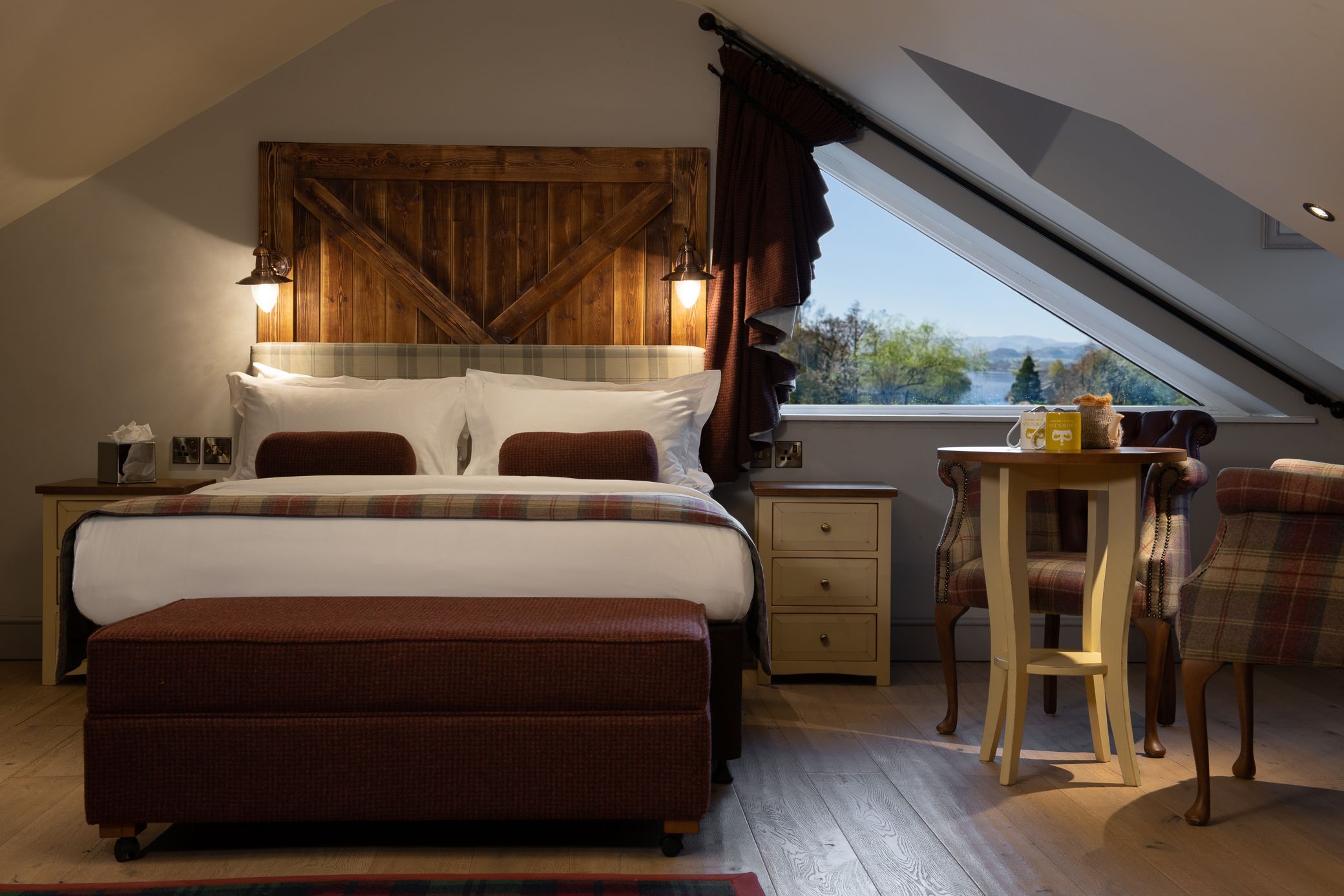 feature bedroom with view